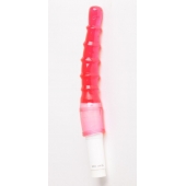 Красный анальный вибратор с рёбрышками - 23 см. - White Label