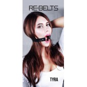 Чёрный кожаный чокер-кляп Tyra Black - Rebelts - купить с доставкой в Нижнем Новгороде