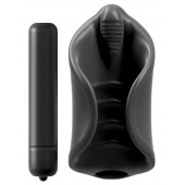 Чёрный мастурбатор Vibrating Silicone Stimulator с вибрацией - Pipedream - в Нижнем Новгороде купить с доставкой