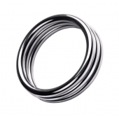 Металлическое эрекционное кольцо с рёбрышками размера L - ToyFa - в Нижнем Новгороде купить с доставкой