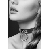 Узенький ошейник из полиуретана с кольцом - Bijoux Pour Toi - купить с доставкой в Нижнем Новгороде