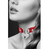 Красный чокер с замком в форме сердца - Bijoux Pour Toi - купить с доставкой в Нижнем Новгороде