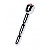 Серебристый уретральный плаг со стразом - 7 см. - ToyFa - купить с доставкой в Нижнем Новгороде