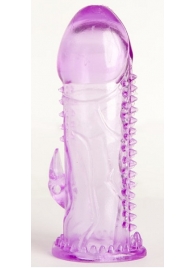 Фиолетовая гелевая насадка с шипами - 13 см. - Toyfa Basic - в Нижнем Новгороде купить с доставкой