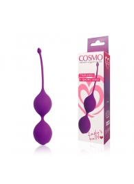 Фиолетовые двойные вагинальные шарики с хвостиком Cosmo - Bior toys