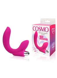 Розовый U-образный вибромассажер Сosmo - 19 см. - Bior toys