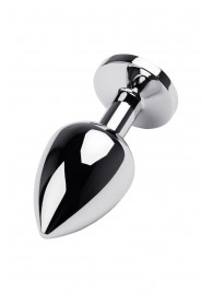 Серебристая коническая анальная пробка с красным кристаллом - 8 см. - ToyFa - купить с доставкой в Нижнем Новгороде