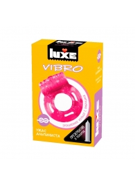 Розовое эрекционное виброкольцо Luxe VIBRO  Ужас Альпиниста  + презерватив - Luxe - в Нижнем Новгороде купить с доставкой
