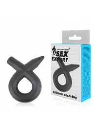 Черное силиконовое эрекционное кольцо Sex Expert - Sex Expert - в Нижнем Новгороде купить с доставкой