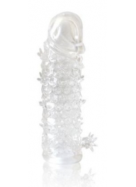 Закрытая прозрачная рельефная насадка Crystal sleeve - 13 см. - Erowoman-Eroman - в Нижнем Новгороде купить с доставкой