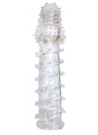 Закрытая прозрачная рельефная насадка с шипиками Crystal sleeve - 13,5 см. - Erowoman-Eroman - в Нижнем Новгороде купить с доставкой