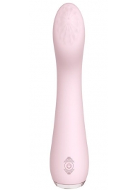Нежно-розовый вибратор LISA с рельефной головкой - 19,3 см. - S-HANDE