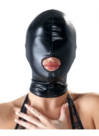 Черная эластичная маска на голову с отверстием для рта - Orion - купить с доставкой в Нижнем Новгороде