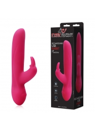 Розовый силиконовый вибратор с клиторальным отростком и 7 режимами вибрации - 21 см. - Erotic Fantasy