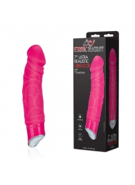 Розовый реалистичный вибратор с 7 режимами - 16 см. - Erotic Fantasy