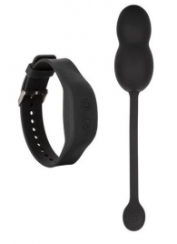 Черные вагинальные виброшарики с браслетом-пультом Wristband Remote Ultra-Soft Kegel System - California Exotic Novelties
