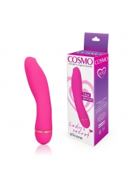 Розовый изогнутый вибромассажер с 20 режимами вибрации - 13 см. - Cosmo