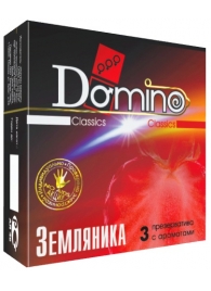 Ароматизированные презервативы Domino  Земляника  - 3 шт. - Domino - купить с доставкой в Нижнем Новгороде