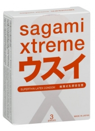 Ультратонкие презервативы Sagami Xtreme SUPERTHIN - 3 шт. - Sagami - купить с доставкой в Нижнем Новгороде