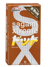 Презервативы Sagami Xtreme FEEL UP с точечной текстурой и линиями прилегания - 10 шт. - Sagami - купить с доставкой в Нижнем Новгороде
