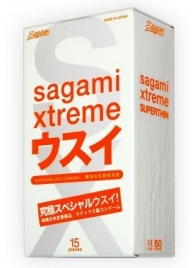 Ультратонкие презервативы Sagami Xtreme SUPERTHIN - 15 шт. - Sagami - купить с доставкой в Нижнем Новгороде