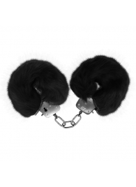 Черные меховые наручники Love с ключиками - Baile - купить с доставкой в Нижнем Новгороде
