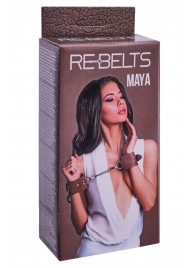 Коричневые кожаные наручники Maya - Rebelts - купить с доставкой в Нижнем Новгороде