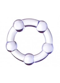 Фиолетовое эрекционное кольцо на пенис с бусинами - Штучки-дрючки - в Нижнем Новгороде купить с доставкой