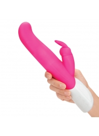 Розовый G-стимулятор с клиторальным отростком - 24 см. - Rabbit Essentials