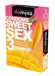 Презервативы для орального секса DOMINO Sweet Sex с ароматом манго - 3 шт. - Domino - купить с доставкой в Нижнем Новгороде