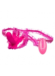Розовая вибробабочка на ремешках Silicone Remote Venus Penis - California Exotic Novelties