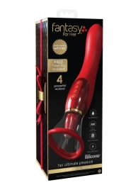 Красный двухсторонний вибростимулятор Ultimate Pleasure 24K Gold Luxury Edition - 25 см. - Pipedream