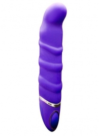 Фиолетовый перезаряжаемый вибратор с ребрышками PROVIBE - 14 см. - NMC