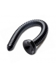 Черный анальный стимулятор-гигант Hosed Ribbed Anal Snake Dildo - 50,8 см. - XR Brands