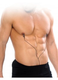 Черные электрические зажимы для сосков Shock Therapy Nipple Clamps - Pipedream - купить с доставкой в Нижнем Новгороде