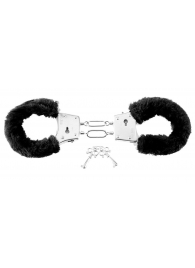 Меховые чёрные наручники Beginner s Furry Cuffs - Pipedream - купить с доставкой в Нижнем Новгороде