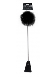 Черный стек Feather Crop с пуховкой на конце - 53,3 см. - Pipedream - купить с доставкой в Нижнем Новгороде