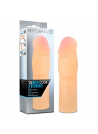 Телесная насадка-удлинитель на пенис PERFORMANCE 1.5INCH COCK XTENDER - 16 см. - Blush Novelties - в Нижнем Новгороде купить с доставкой