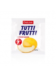 Пробник гель-смазки Tutti-frutti со вкусом сочной дыни - 4 гр. - Биоритм - купить с доставкой в Нижнем Новгороде