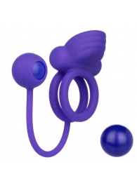 Фиолетовое эрекционное кольцо с утяжелителем Silicone Rechargeable Dual Rockin Rim Enhancer - California Exotic Novelties - в Нижнем Новгороде купить с доставкой