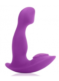 Фиолетовый G-вибромассажер с шипиками на основании - 10,5 см. - Bior toys