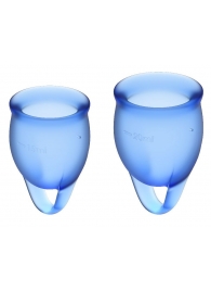 Набор синих менструальных чаш Feel confident Menstrual Cup - Satisfyer - купить с доставкой в Нижнем Новгороде