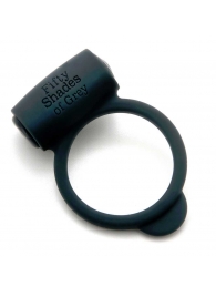 Темно-серое эрекционное кольцо Vibrating Love Ring с вибрацией - Fifty Shades of Grey - в Нижнем Новгороде купить с доставкой
