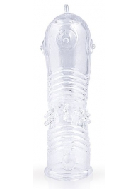 Прозрачная закрытая насадка на пенис с шипиками - 12,5 см. - Sex Expert - в Нижнем Новгороде купить с доставкой