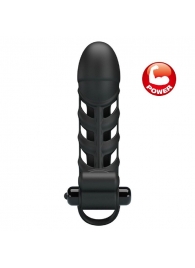 Черная насадка на пенис с вибропулей Penis Sleeve II - 18,8 см. - Baile - в Нижнем Новгороде купить с доставкой