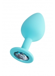 Мятная анальная втулка Brilliant с прозрачным кристаллом - 8 см. - ToyFa - купить с доставкой в Нижнем Новгороде