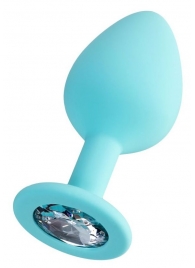 Мятная анальная втулка Brilliant с прозрачным кристаллом - 8 см. - ToyFa - купить с доставкой в Нижнем Новгороде