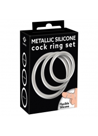 Набор из 3 эрекционных колец под металл Metallic Silicone Cock Ring Set - Orion - в Нижнем Новгороде купить с доставкой
