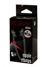 Черные зажимы на соски на цепочке BLAZE DELUXE NIPPLE CLAMPS - Dream Toys - купить с доставкой в Нижнем Новгороде