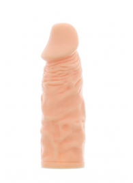Телесная реалистичная насадка на пенис SUPER STRETCH EXTENDER 5.5INCH - 14 см. - Dream Toys - в Нижнем Новгороде купить с доставкой